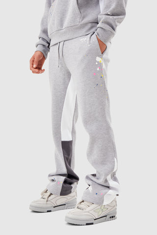 Paint Smear Flared Jogger - Grey