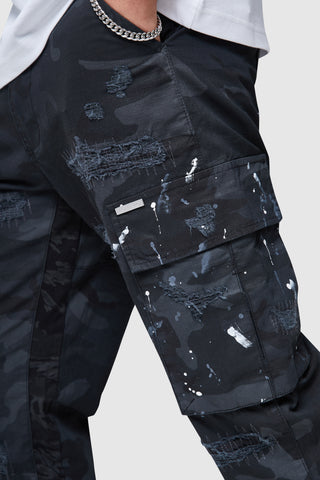 General Distress Cargo - Black Camo